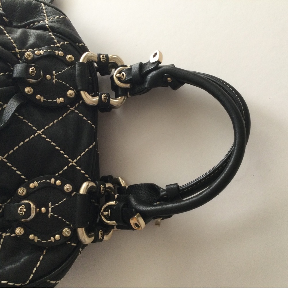 Juicy Couture Black Quilted Satchel with Contrast Stitching - Picture 7 of 11
